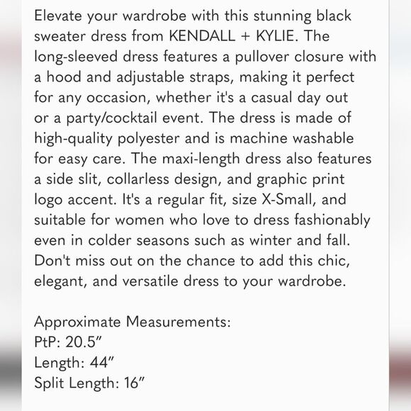 NWT KENDALL + KYLIE Top Ring Sweater Hoodie Dress XS - Picture 8 of 8